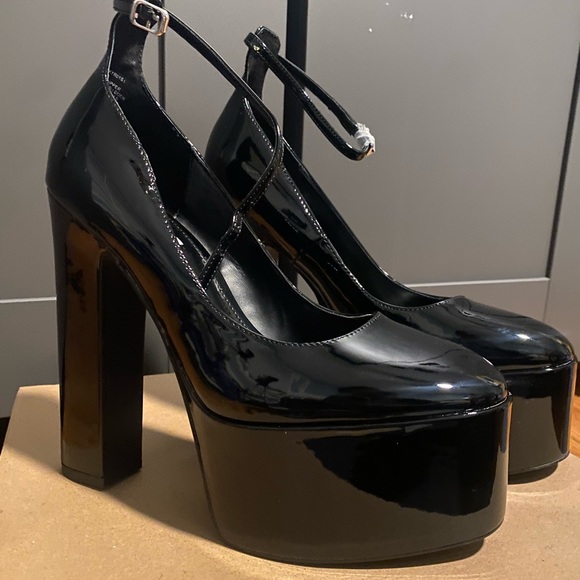 Steve Madden Shoes Skyrise Black Patent Platform Heel Size 95